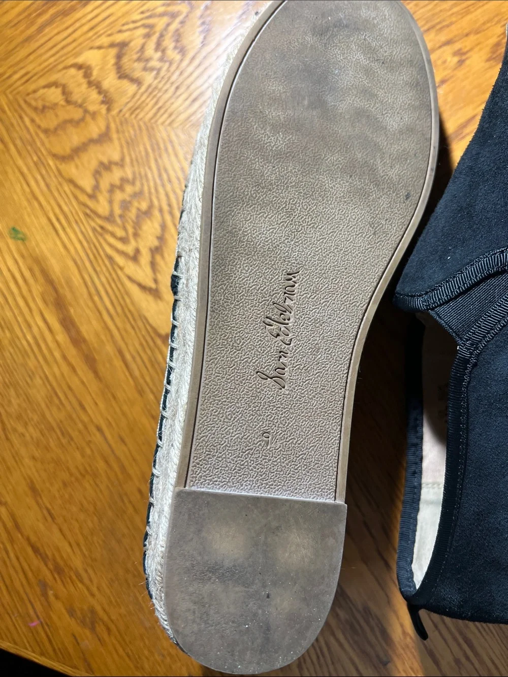 Sam Edelman Black Espadrille Slip-On Flats